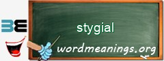 WordMeaning blackboard for stygial